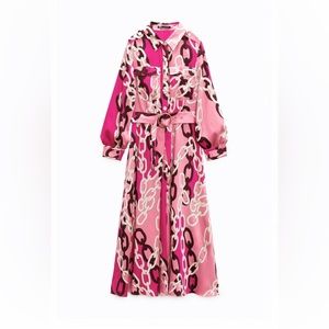 Chain printed shirt dress Multicoloured